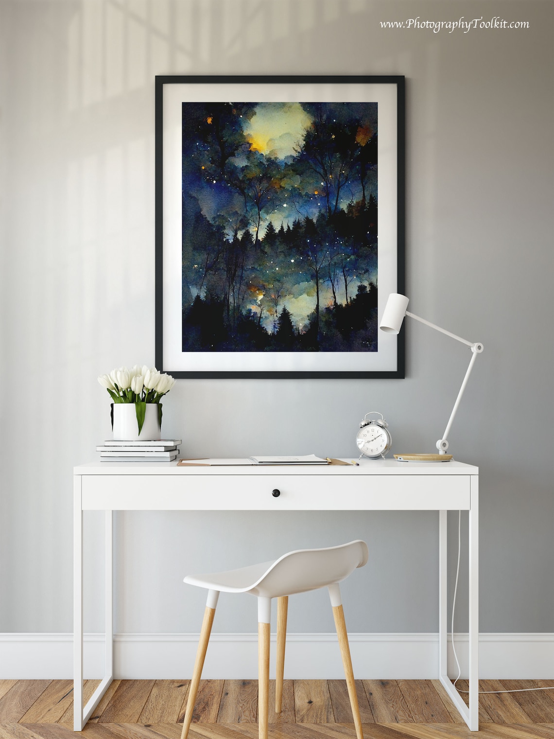 Starry Night-Inspired Moon and Star Chart Poster - Image 2