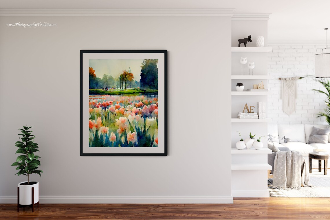 Keukenhof Tulip Field Print, Scandinavian Art Print - Image 4