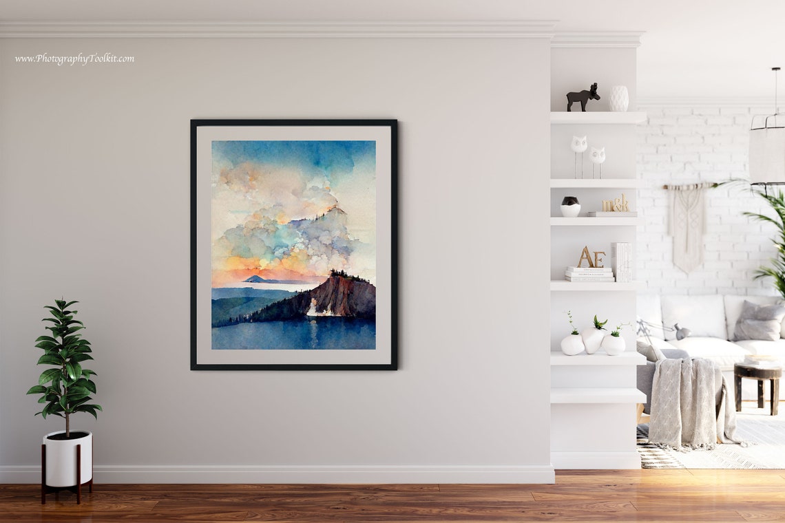 Crater Lake National Park Print National Park Poster Oregon Print Pacific Northwest Art National Park Art Travel Poster Wpa Poster - Image 4