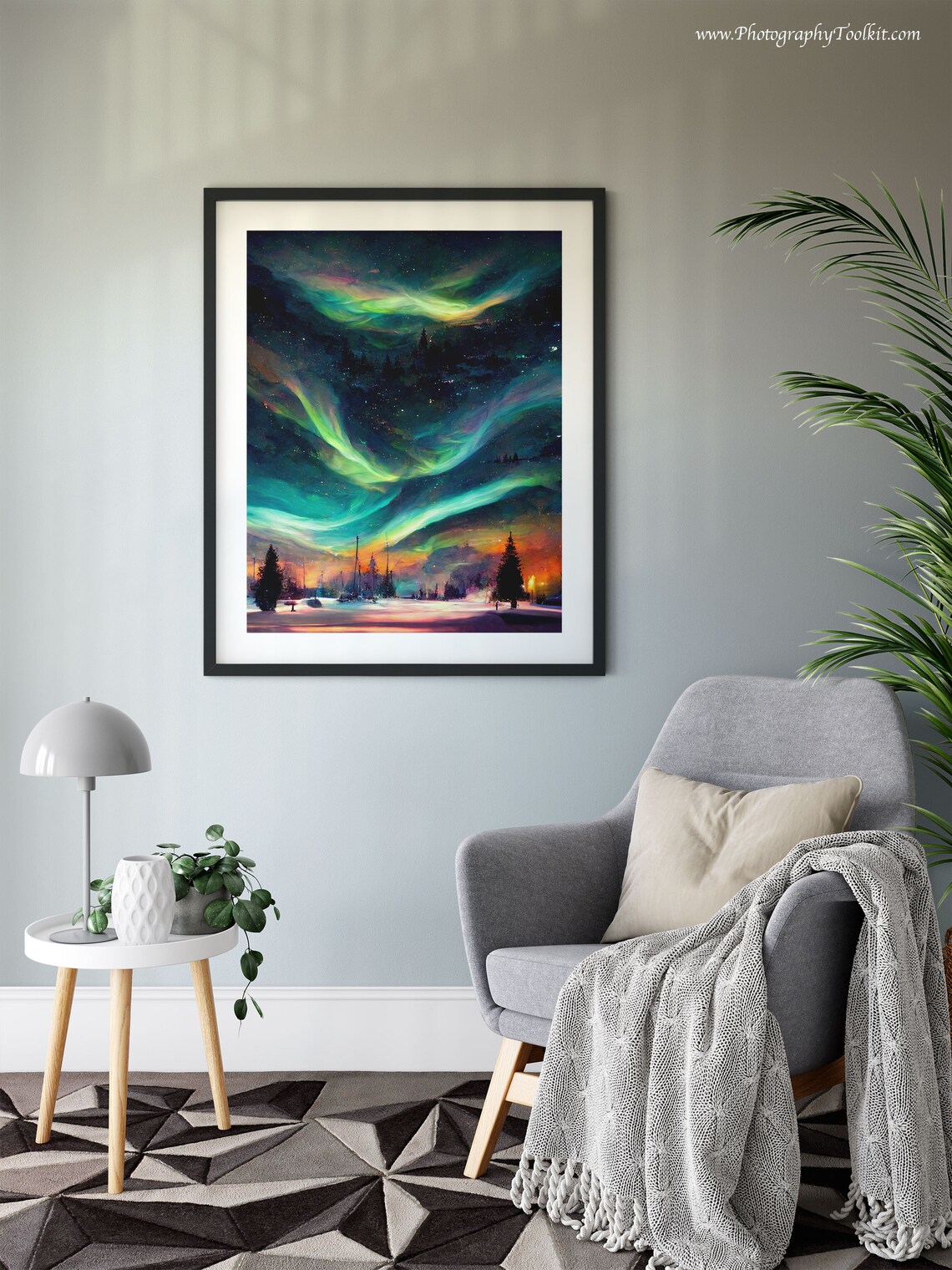 Aurora Borealis Night Sky Print, Northern Lights - Image 6