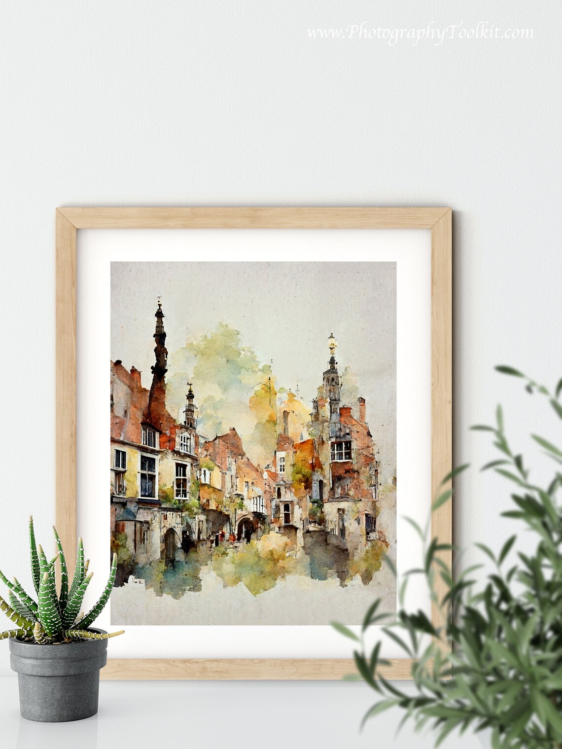 Bruges Travel Poster, Belgian Village Canal - Image 5