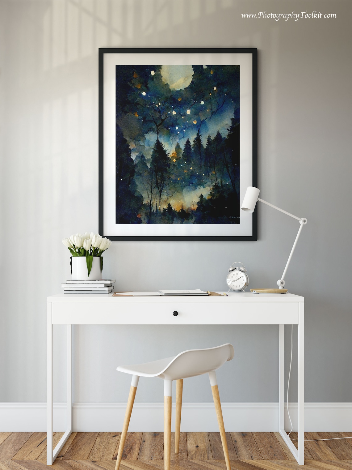 Starry Night Star Chart Poster, Moon and Star Art - Image 2