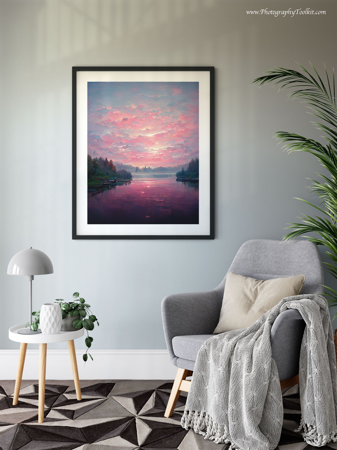 Shore Line Print Lake District Print Vintage Lake Print Nature Landscape National Park Print Travel Print Lake House Painting - Image 6