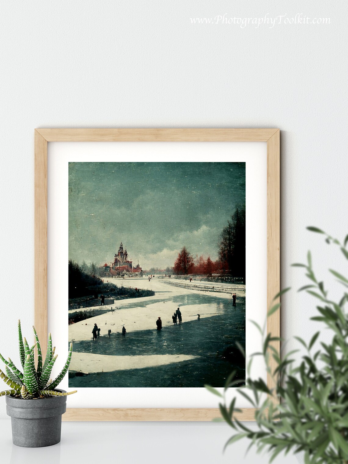 People Ice Skating Art Print, Winter Holiday Decor - Image 5