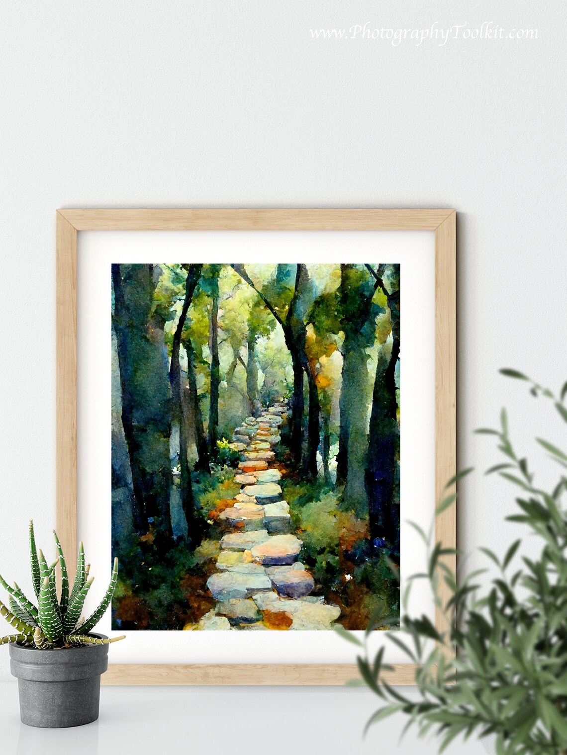 Forest Path Watercolor Tree Wall Art, Sycamore - Image 5