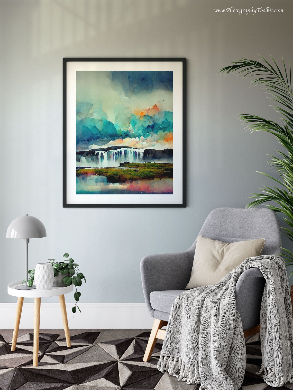 Godafoss Icelandic Waterfall Scandinavian Art Print - Image 6