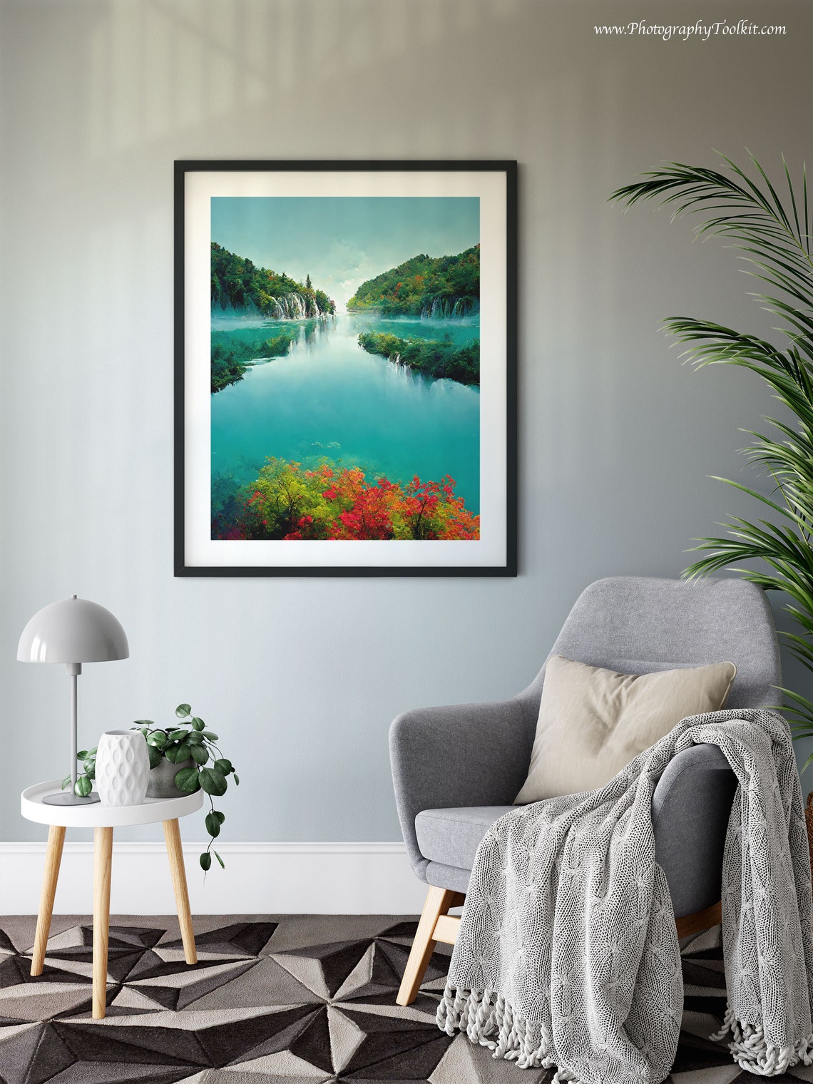 Croatia Wall Art Neutral Lake Picture Lake Landscape Scenic Lake Painting Lake Artwork Lake Poster Croatian Art Croatia Print - Image 6
