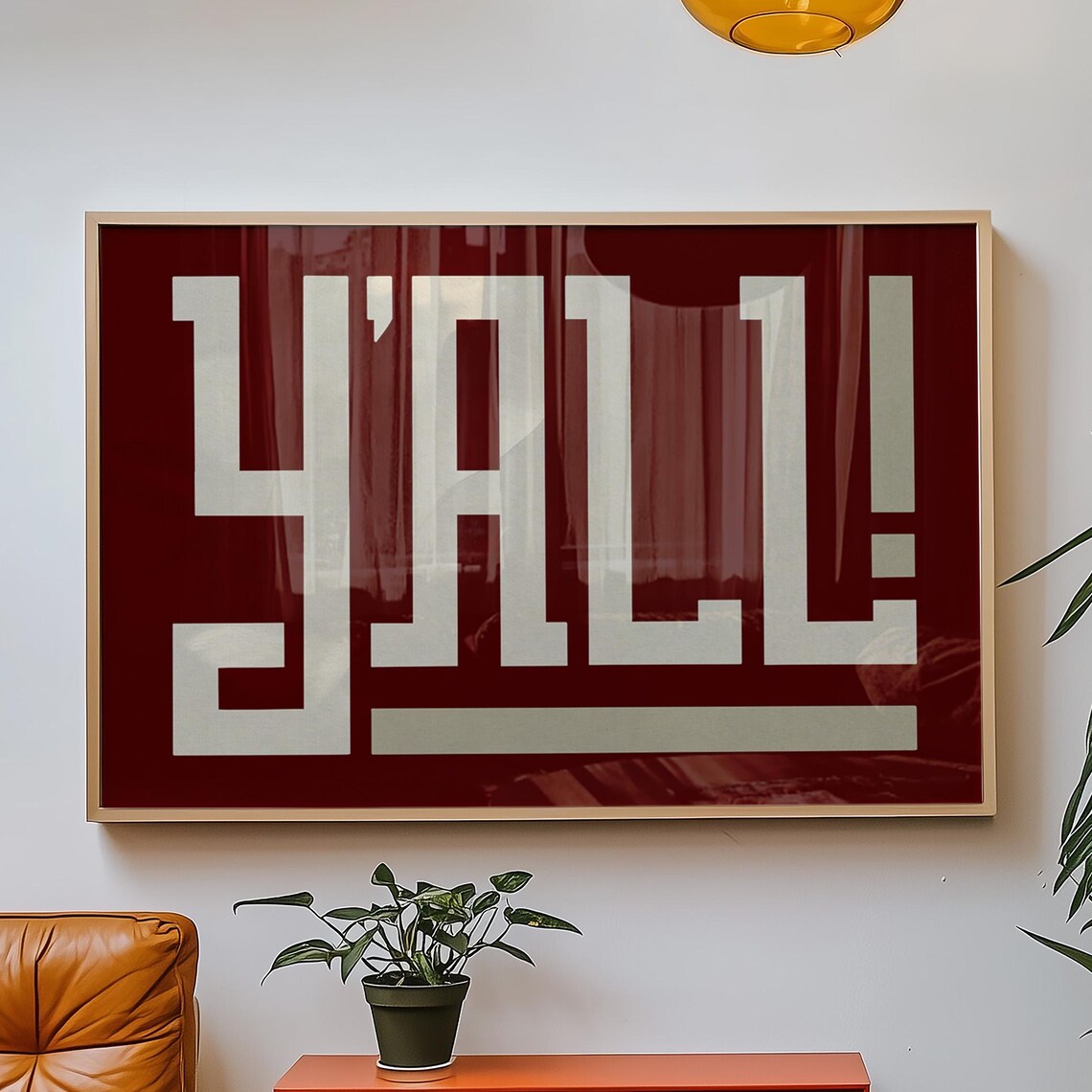 Yall Southern Maroon Charm Wall Art Print, Home Decor - Image 4