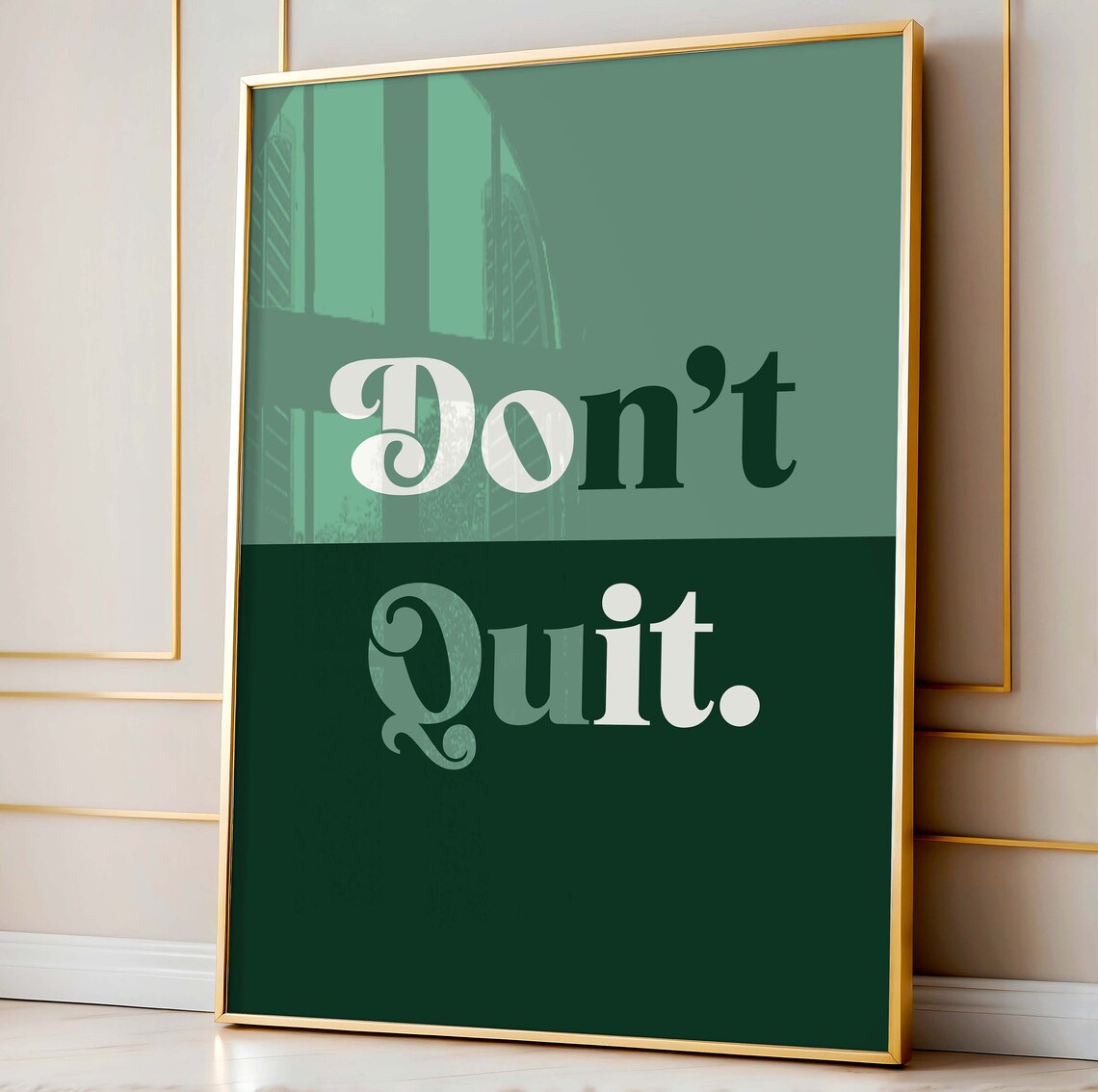 Inspirational Quote Motivational Print Office Wall Decor Dont Quit Motivation Workplace Positivity Art