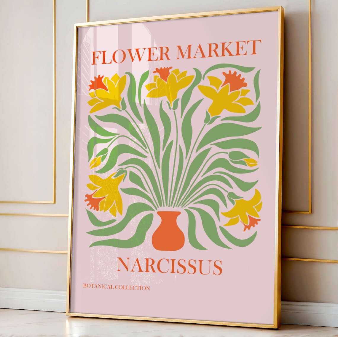 Flower Market Narcissus Daffodil Botanical Collection Print Art