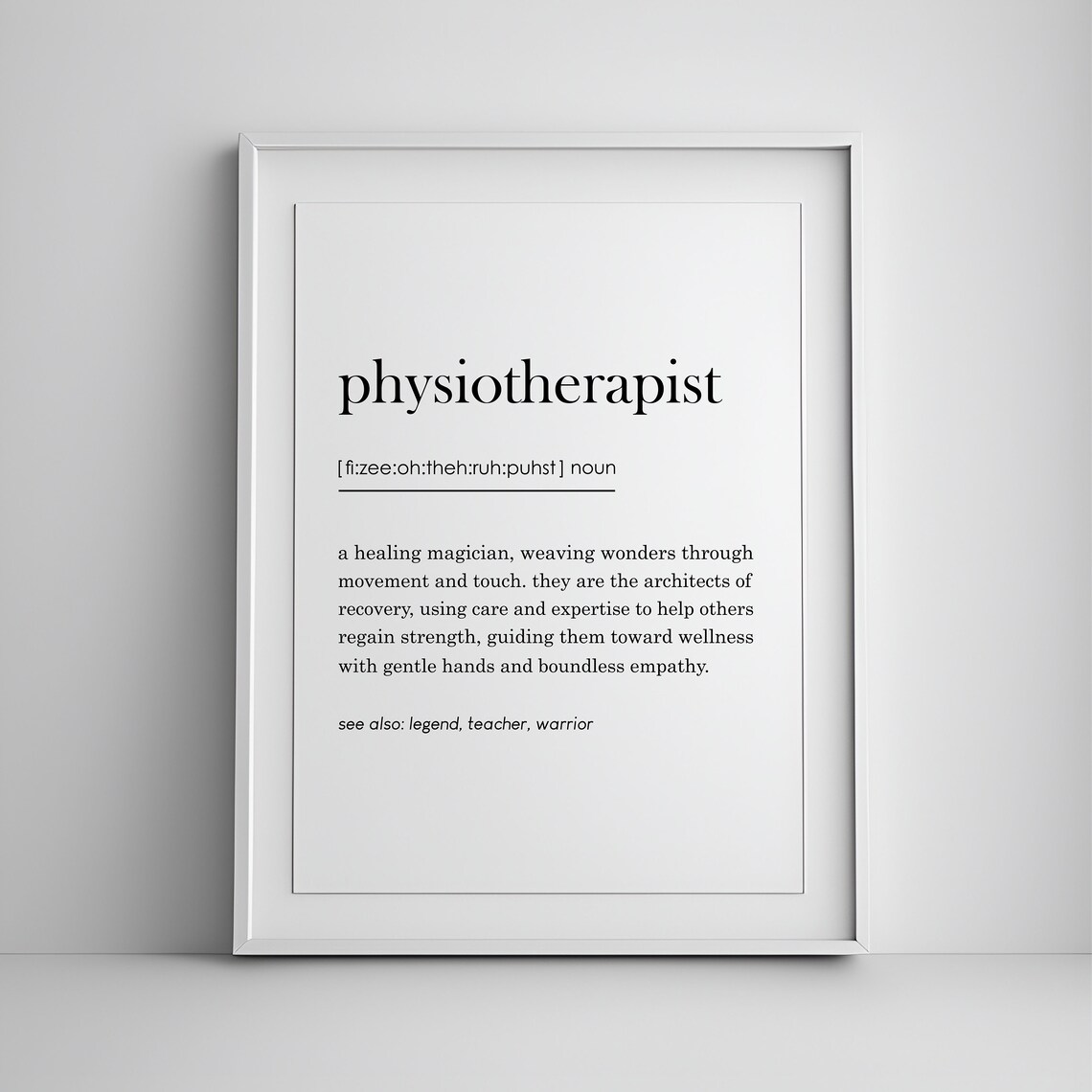 Physiotherapist Gift Definition Art Print