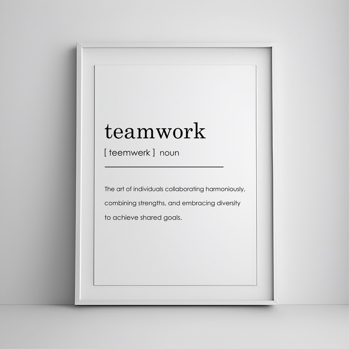 Teamwork Definition Office Collaboration Motivational Quote Poster