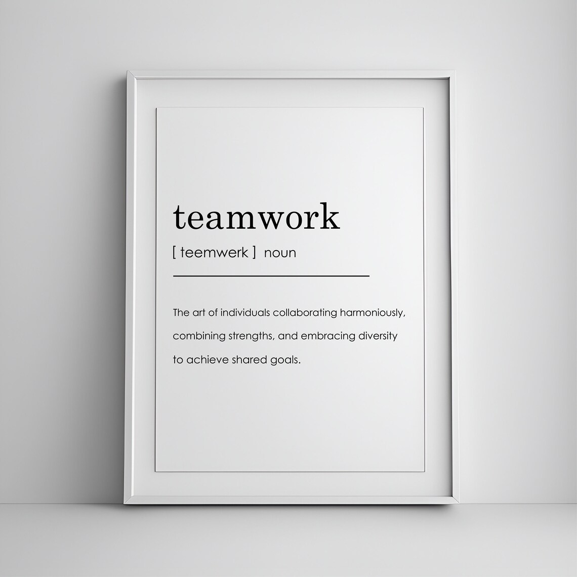 Teamwork Definition Office Decor Quote Team Gifts Motivational Signs Poster Prints