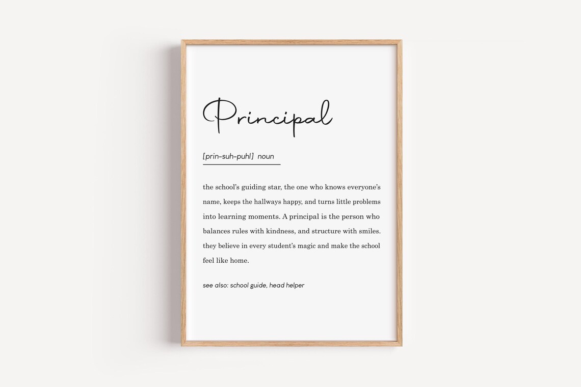 Principal Definition Gift Prints, Teacher Wall Art