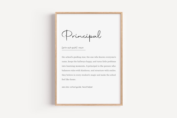 Principal Definition Gift Prints, Teacher Wall Art