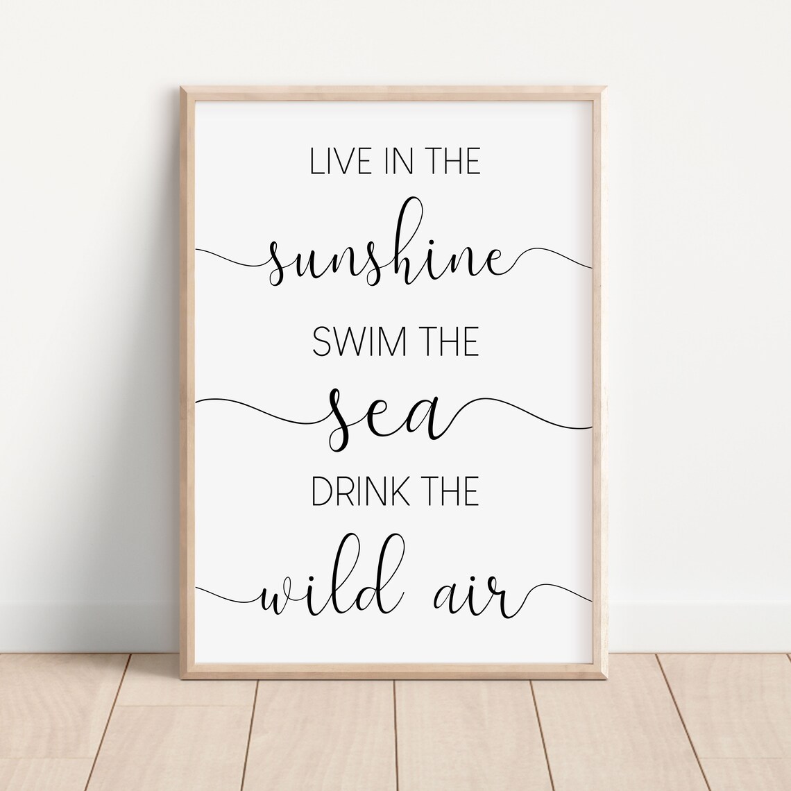 Live In The Sunshine Quote, Summer Motivational Art Print