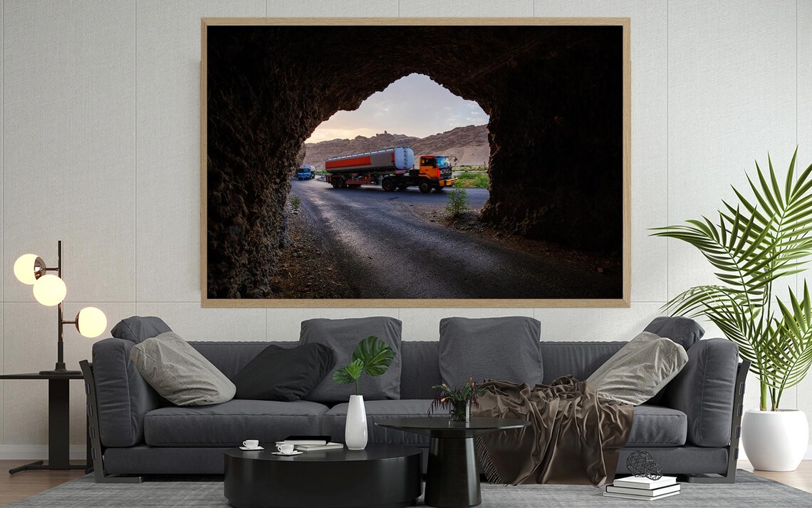 Bolan Pass Mountain Road Rock Tunnel Truck Journey Scenic Poster