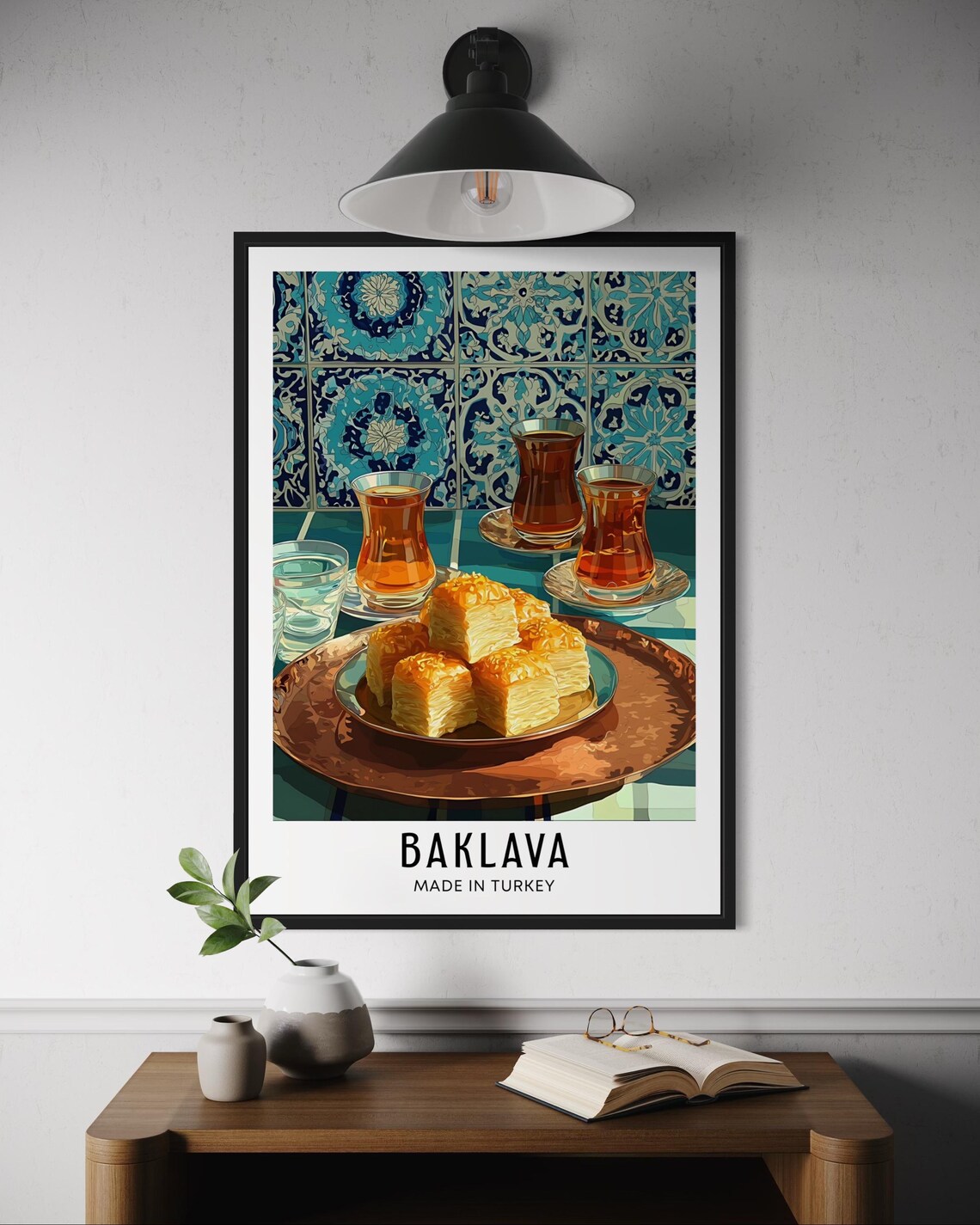 Baklava Poster, Turkish Dessert Art Print