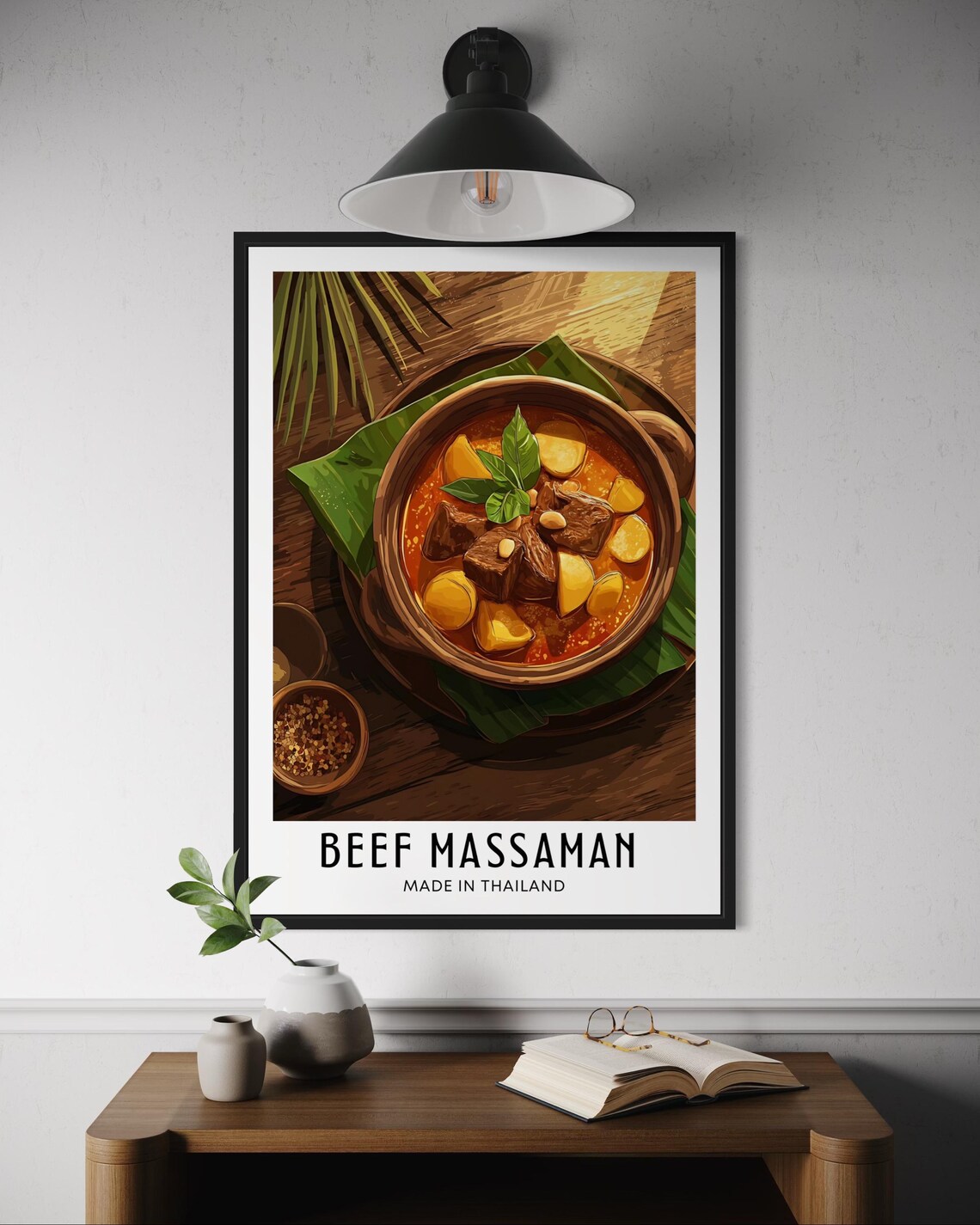Beef Massaman Curry Poster, Thai Food Wall Art