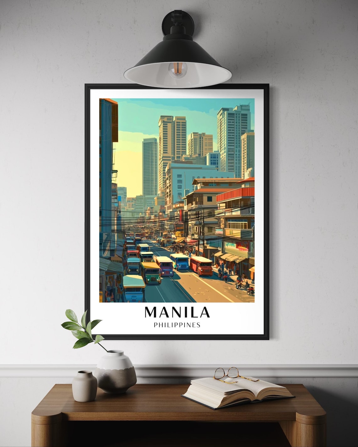Manila Travel Poster, Philippines Cityscape Art Print