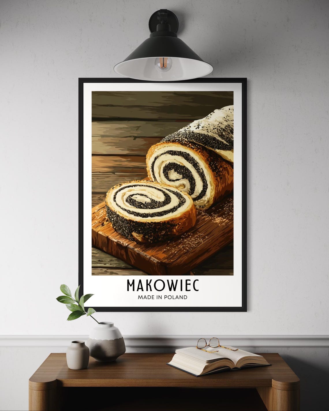 Polish Makowiec Poppy Seed Roll Christmas Cake Bakery Poster