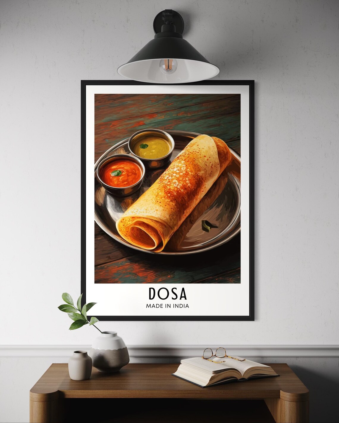 Dosa Street Food Poster, India Kitchen Art Print