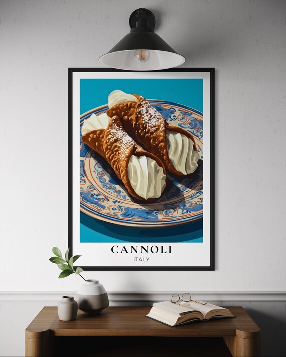 Cannoli Italian Dessert Poster Sicilian Pastry Wall Art Kitchen Decor La Dolce Vita Sweet Treat Print Italy Food Travel