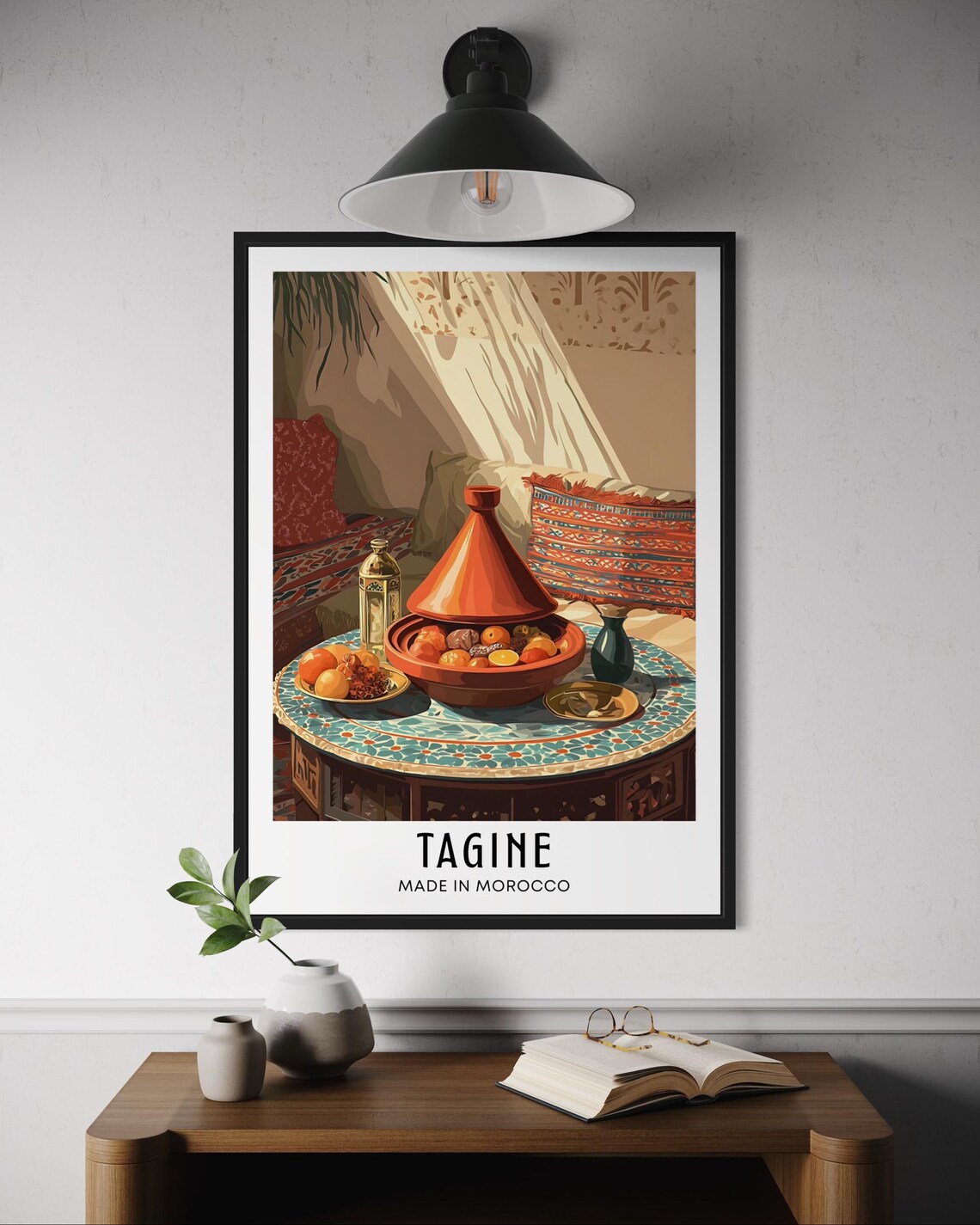 Tagine Morocco Clay Pot Apricots Mint Tea Traditional Food Art Poster
