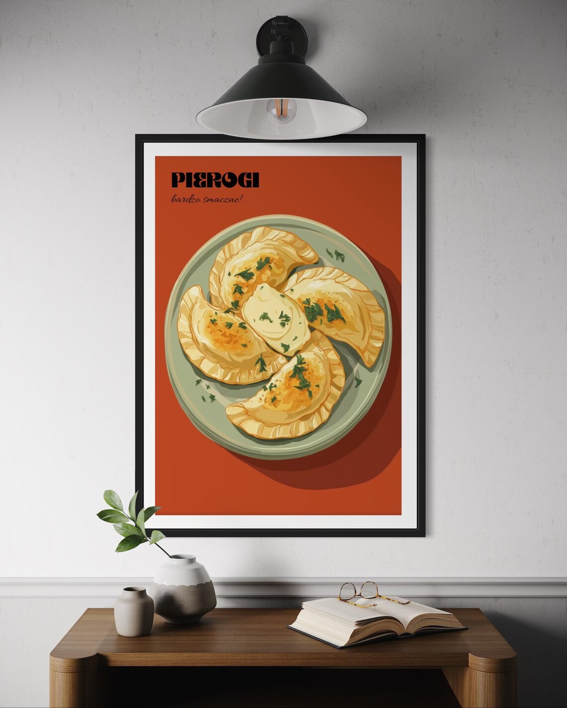 Pierogi Polish Food Poster, Eastern European Kitchen Art