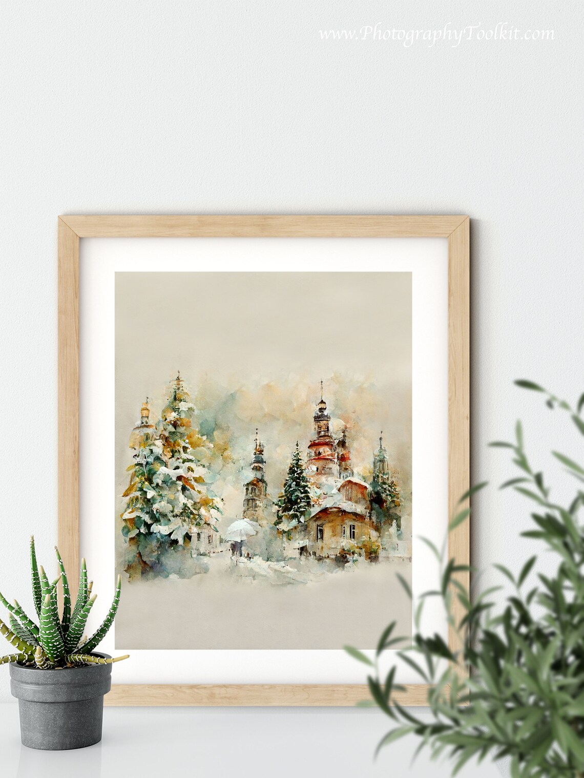 Winter Landscape Watercolor Forest Rustic Art Print - Image 6
