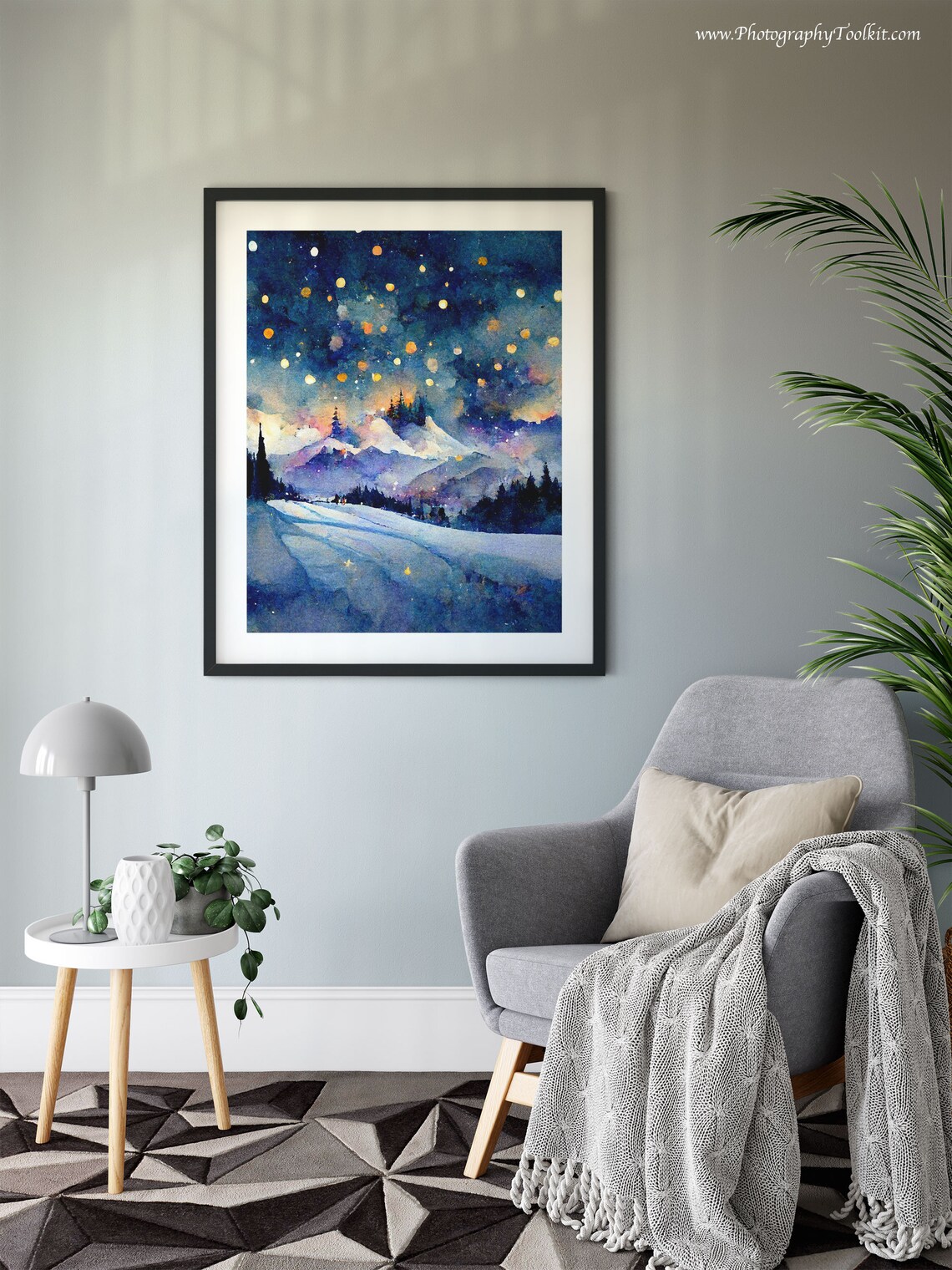 Ice Skating Landscape Art Print, Winter Forest - Image 6