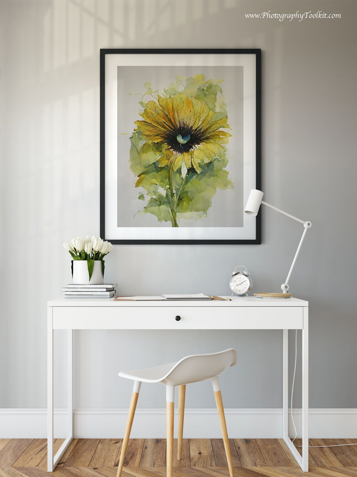 Sunflower Botanical Watercolor Flower Art Print - Image 3