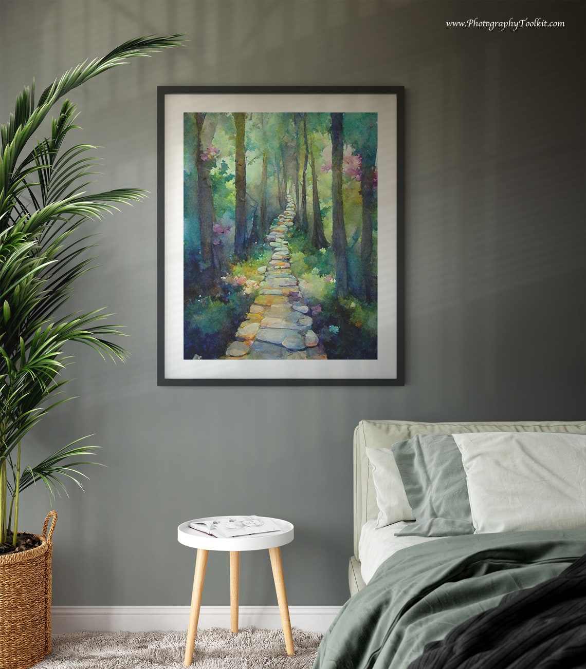 Forest Path Print Tree Wall Art Forest Print Adventure Art Print Forest Watercolor Forest Wall Art Sycamore Path Print Wilderness Art - Image 3