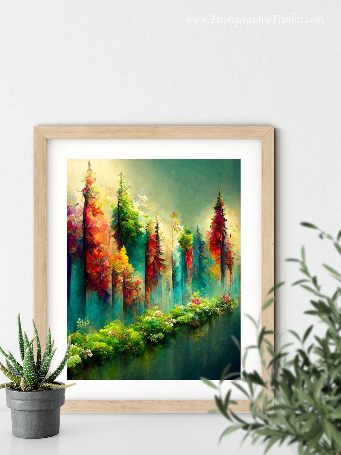 Vibrant Spring Landscape Forest Art Print - Image 5