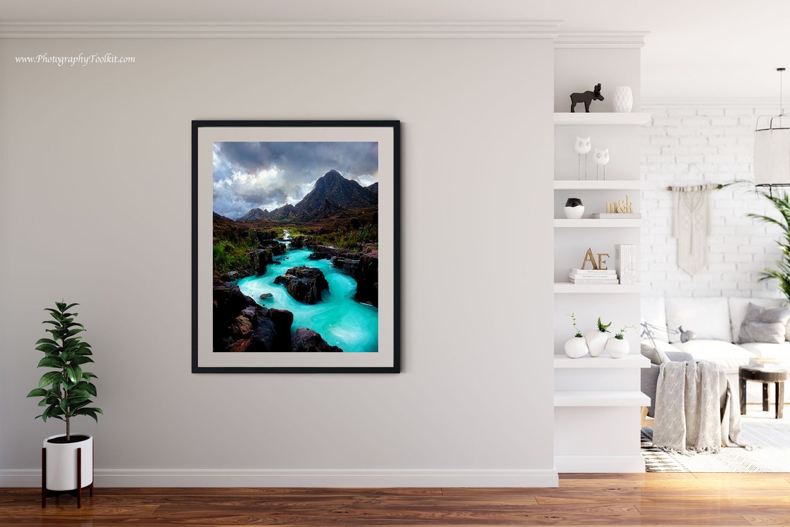 Turquoise Glacial River Through Rocky Mountain Valley Dramatic Poster - Image 4