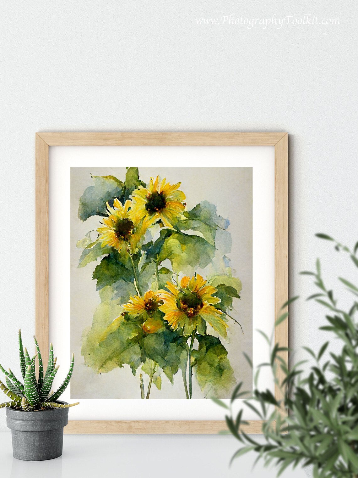 Sunflower Watercolor Botanical Home Decor Art Print - Image 6
