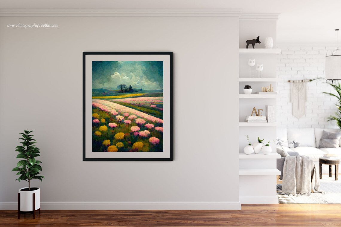 Spring Meadow Country Field Wall Art Print - Image 4
