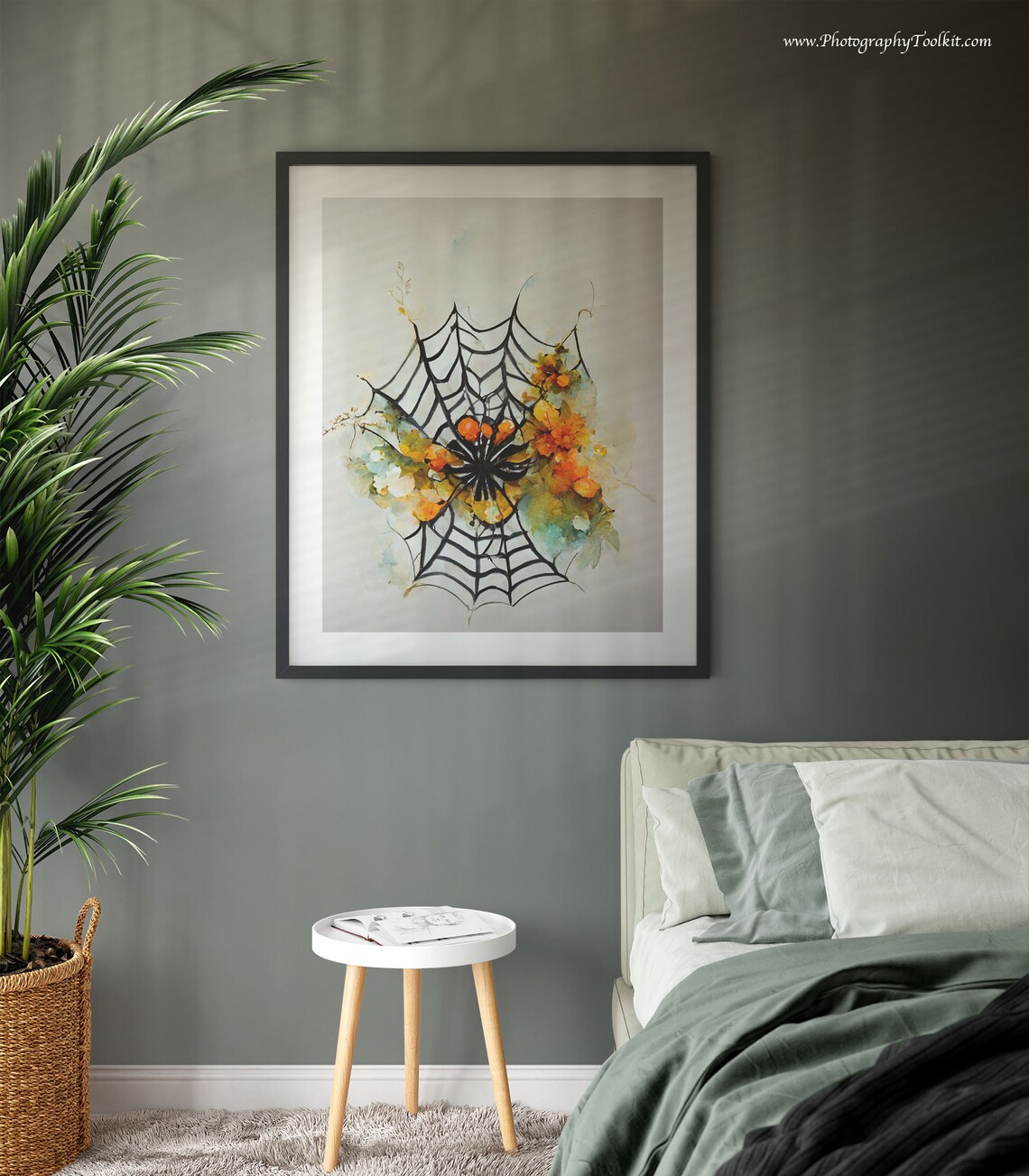 Spider Web Spider, Halloween Decor Art Print - Image 3
