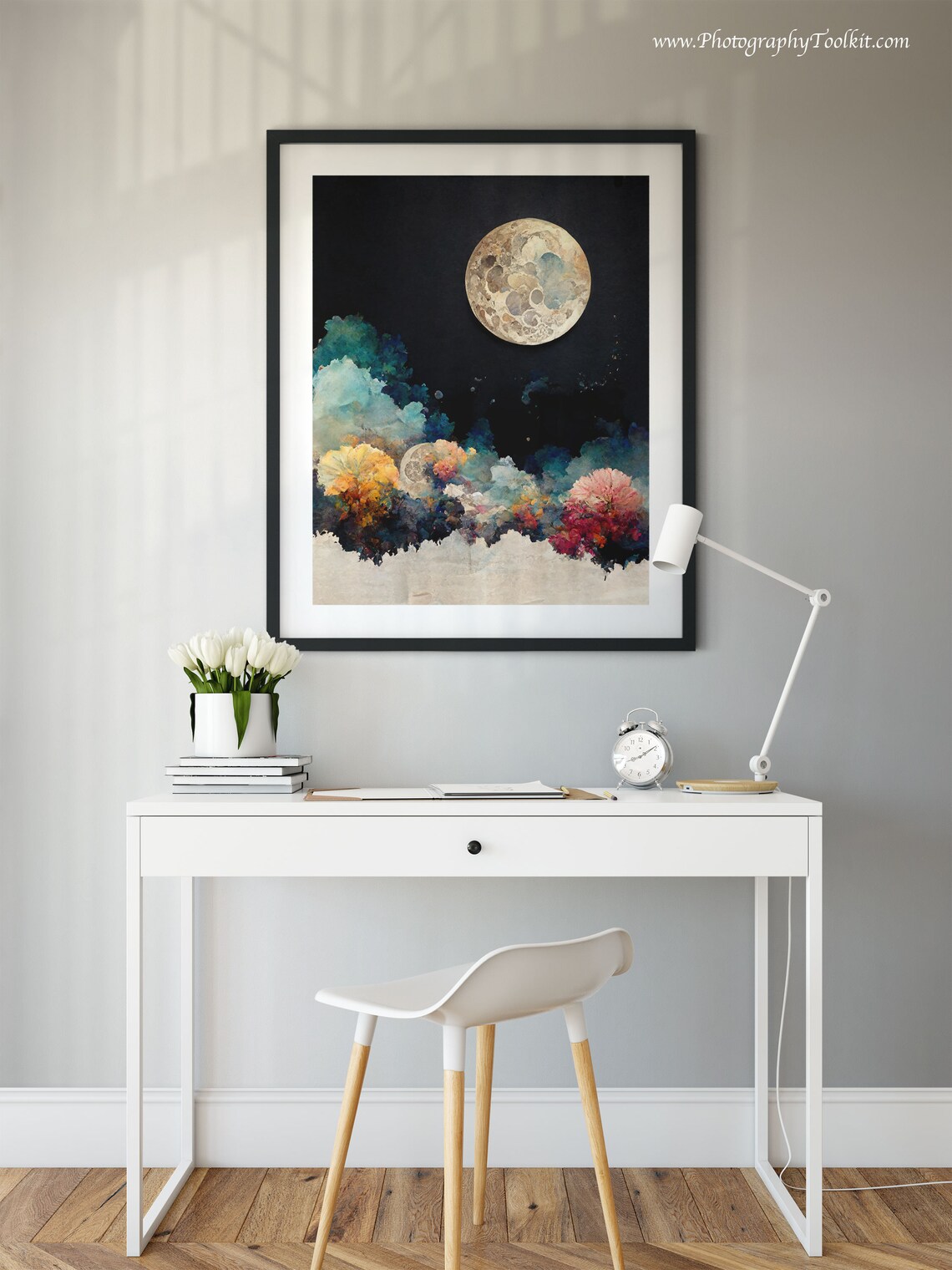 Night Moon Print, Boho Moon Phase Wall Art - Image 2