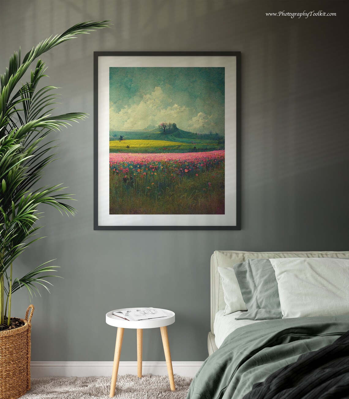 Spring Meadow Painting Vintage Landscape Art Print - Image 3