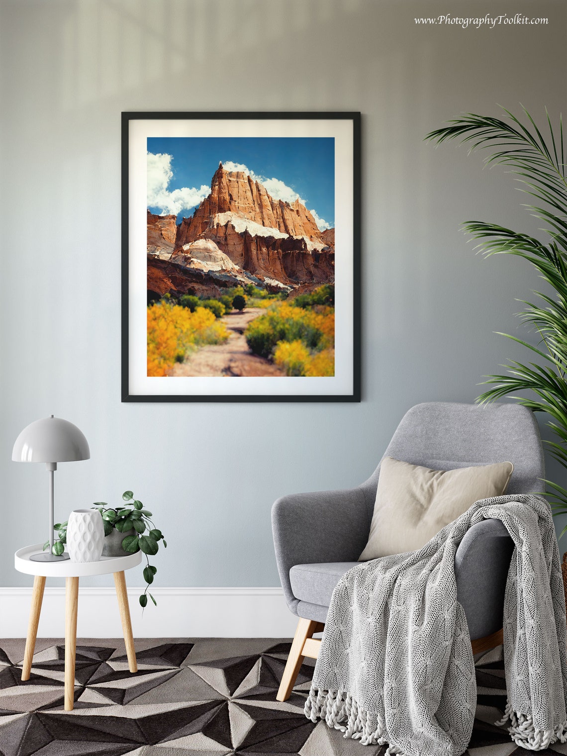 Capitol Reef Red Rock Spire Desert Trail Blue Sky Utah Landscape Print - Image 6