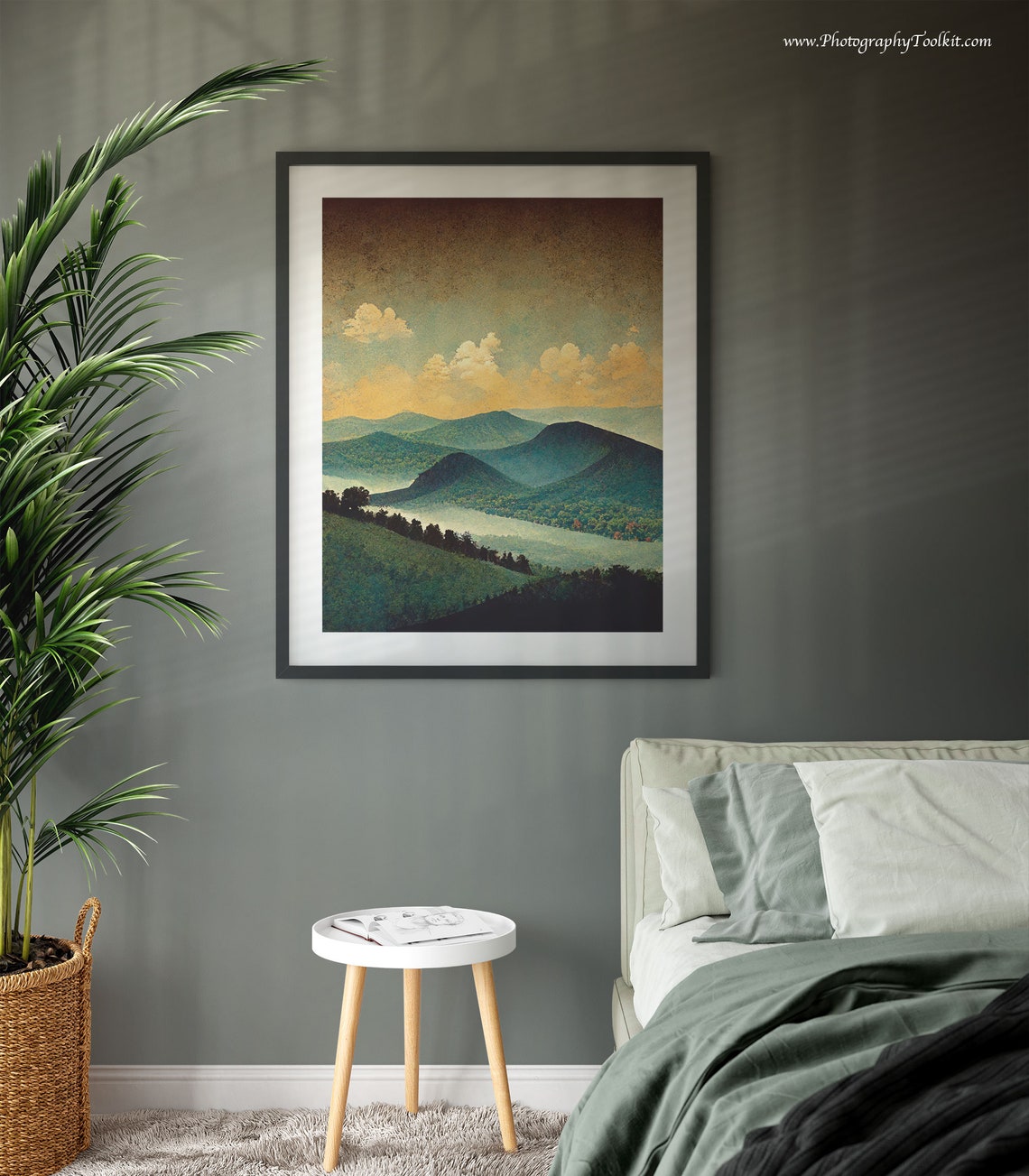 Shenandoah National Park Misty Blue Ridges Gold Sky Vintage Poster - Image 3