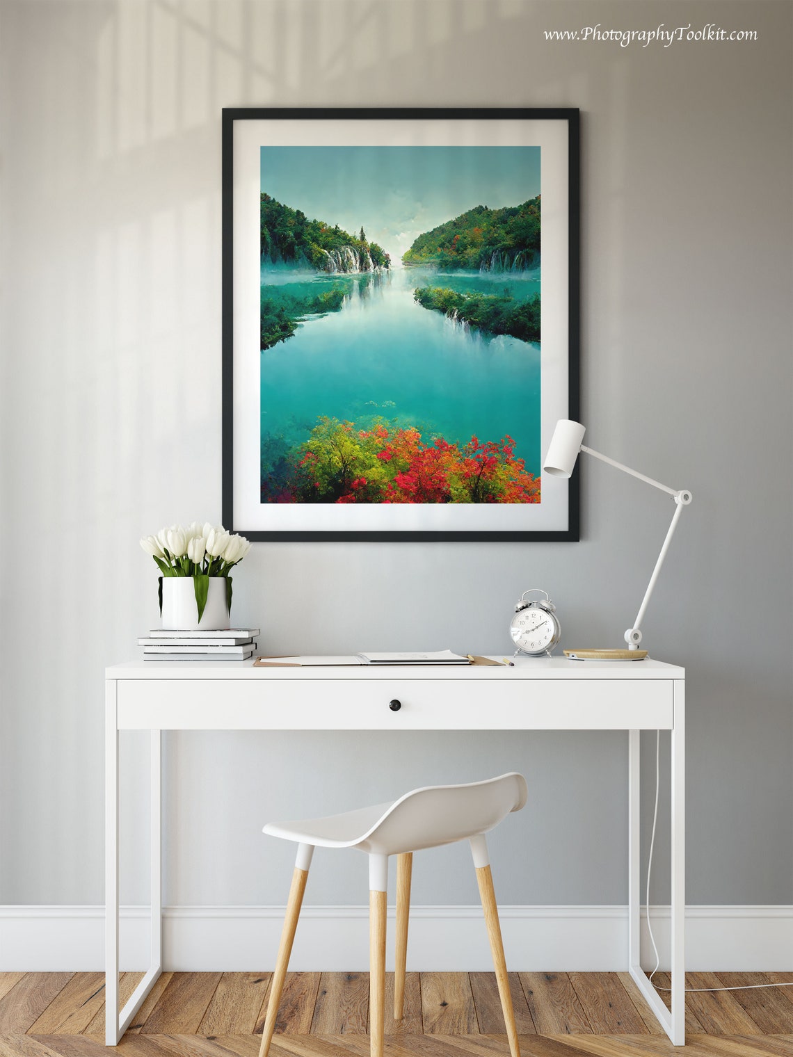 Croatia Wall Art Neutral Lake Picture Lake Landscape Scenic Lake Painting Lake Artwork Lake Poster Croatian Art Croatia Print - Image 2