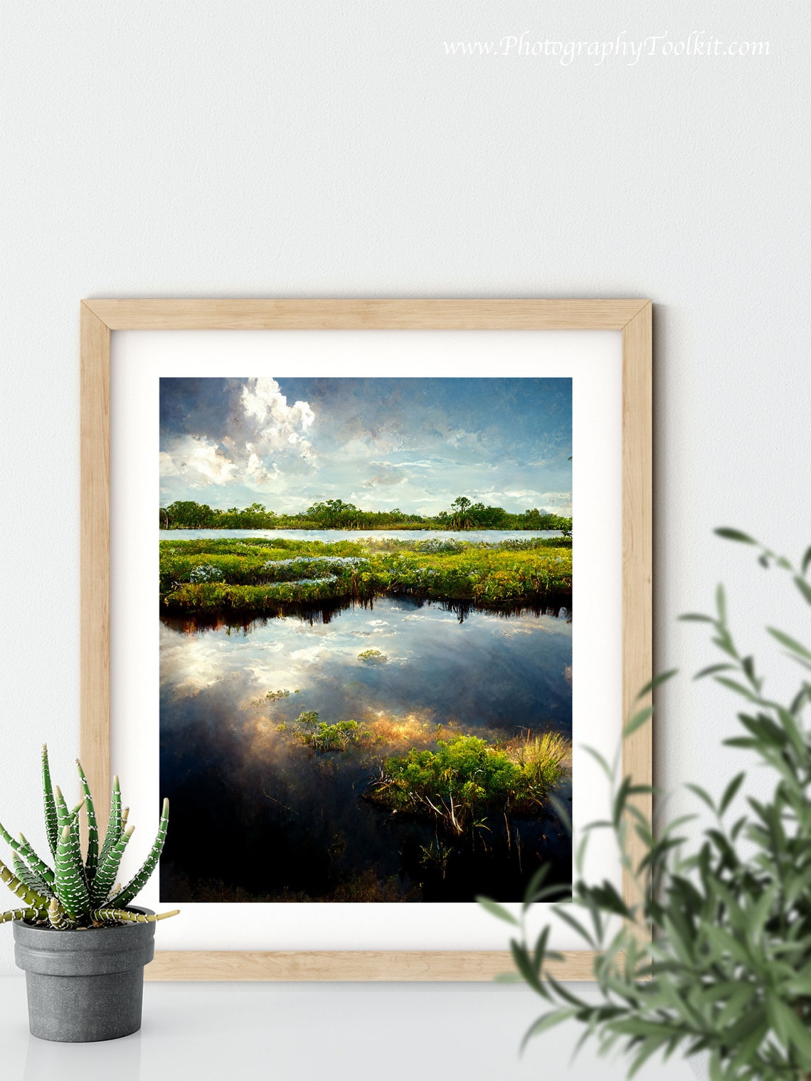 Everglades Wetland Mirror Reflections Dramatic Cloudscape Nature Print - Image 5