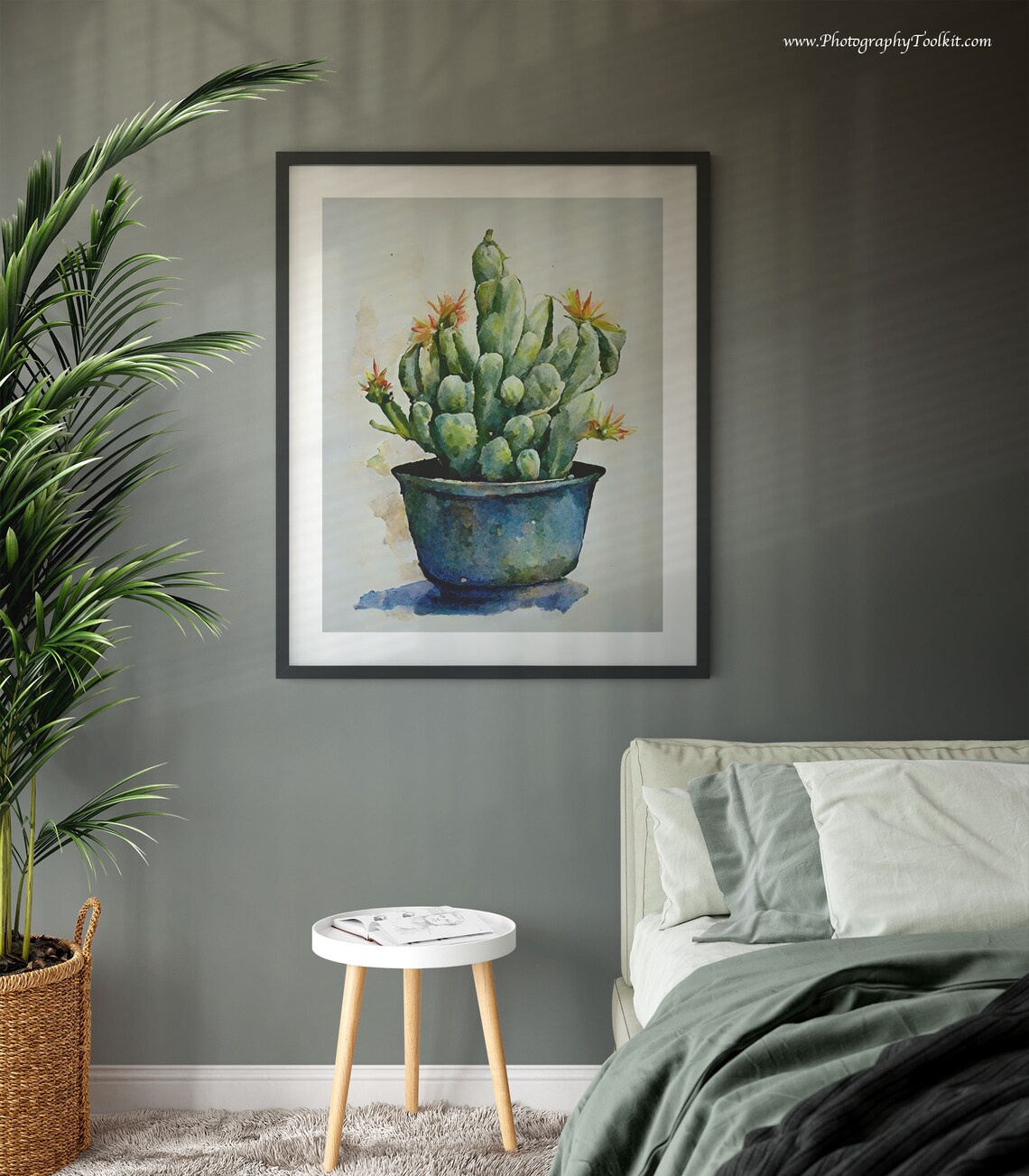Potted Cactus Art Print, Boho Desert Wall Art - Image 3