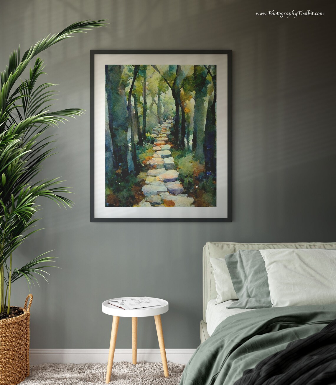 Forest Path Watercolor Tree Wall Art, Sycamore - Image 3