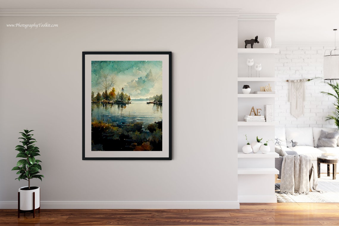 Lake House Wall Art Lake House Decor Lake House Art Lake Life Wall Art Lakehouse Wall Art Lake House Painting Neutral Lake Picture - Image 4