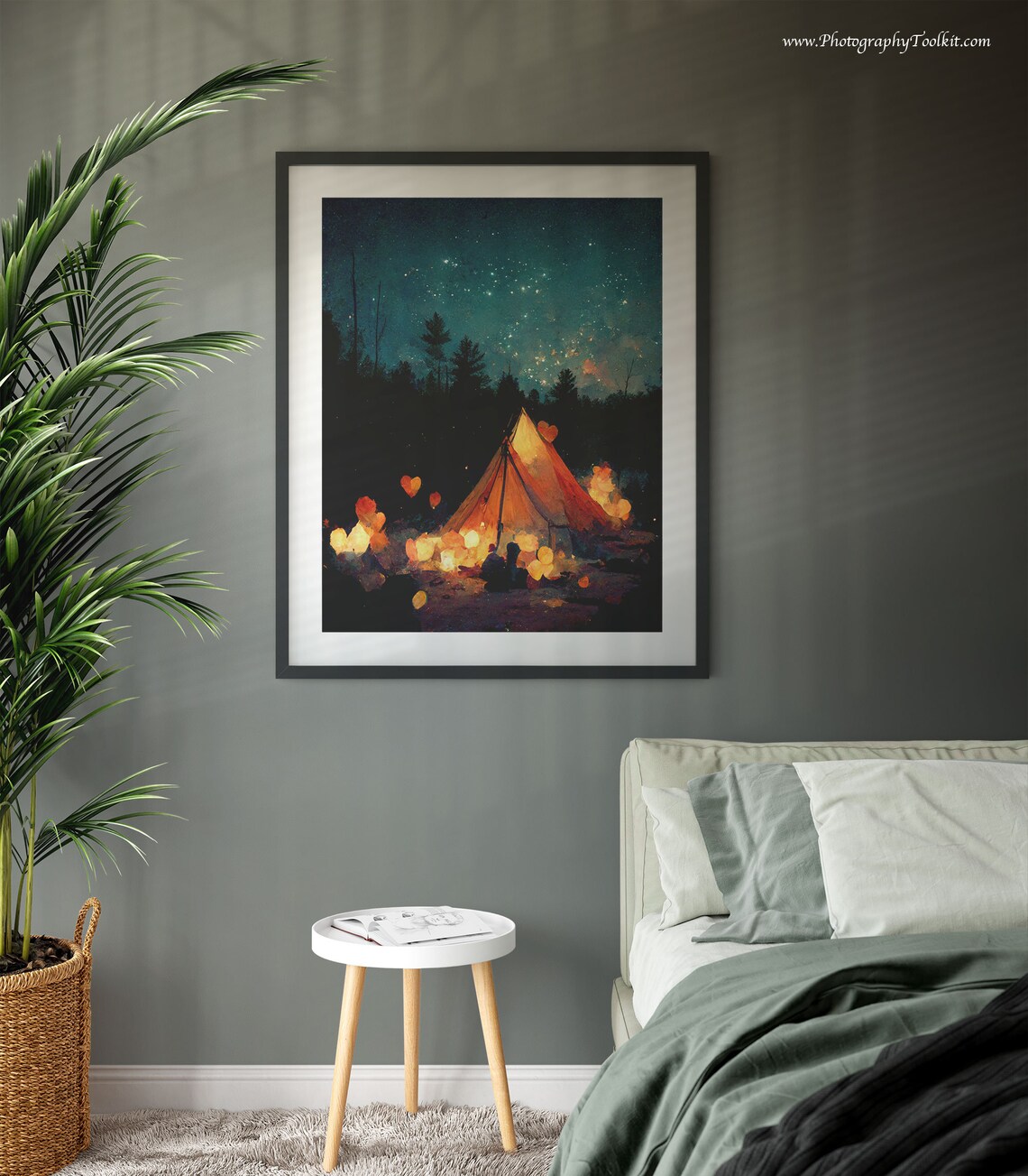 Camping At Night Painting, Campfire Under The Stars - Image 3