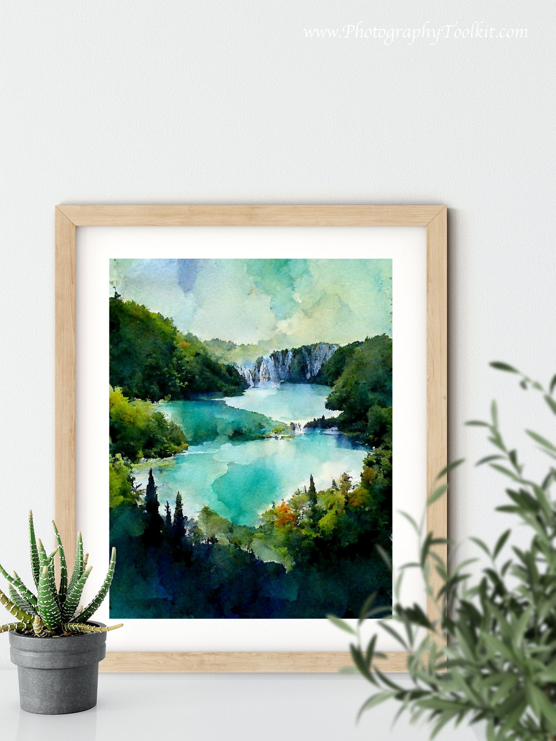 Plitvice Lakes Waterfall Emerald Water Lush Forest Scenic Poster - Image 5