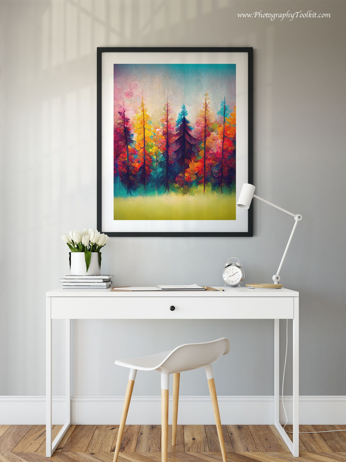 Spring Landscape Forest Art Print, Pine Tree Scene - Image 2